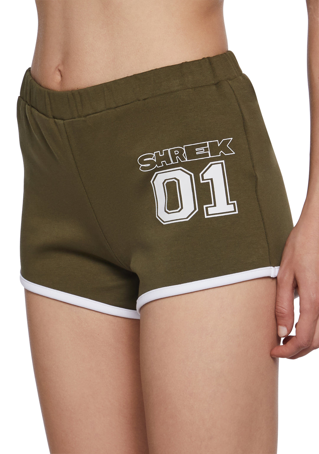 Dolls Kill x Shrek Lounge Dolphin Booty Shorts - Brown - Image 5