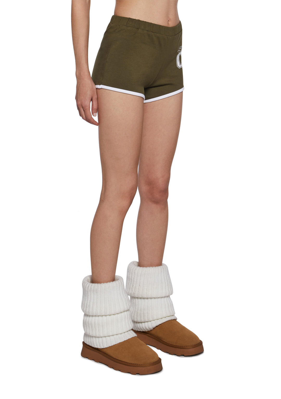 Dolls Kill x Shrek Lounge Dolphin Booty Shorts - Brown - Image 6