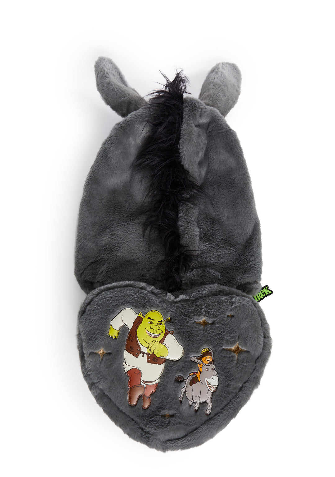 Dolls Kill x Shrek Donkey Hooded Backpack With Waffle Charm - Gray - Image 13