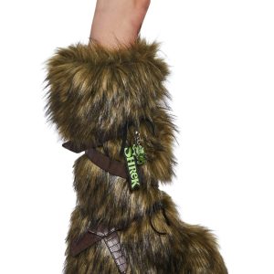 Dolls Kill x Shrek Faux Fur Boots With Straps And Keychain - Green