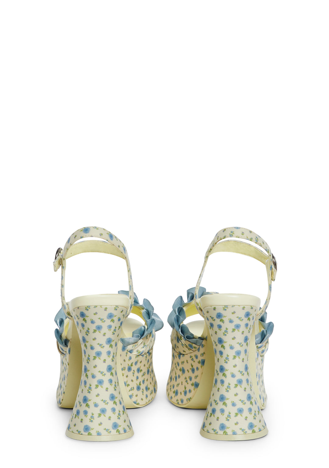 Floral Print Platform Sandals Sugar Thrillz - Yellow - Image 4