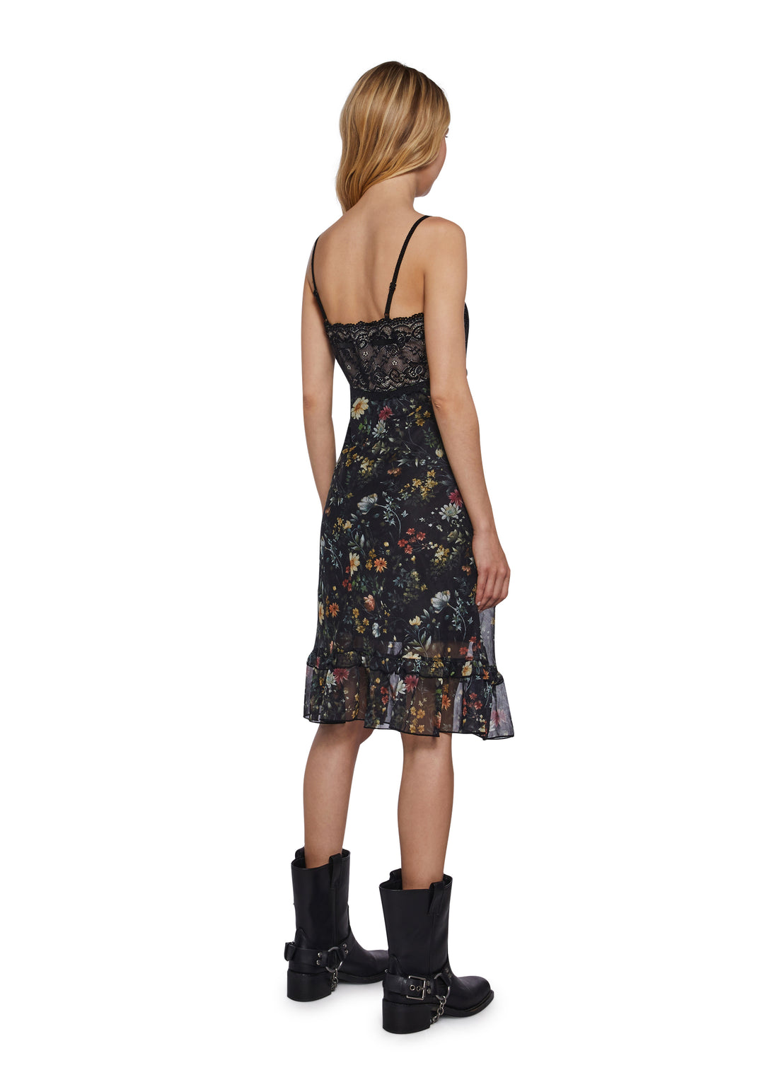 Womens Spring Lace Floral Midi Dress Current Mood - Multi - Image 4