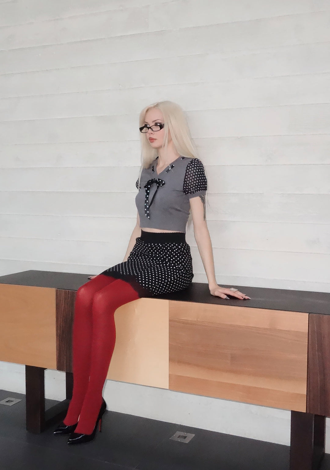 Womens Polka Dot Knit Vest Delias - Gray - Image 6