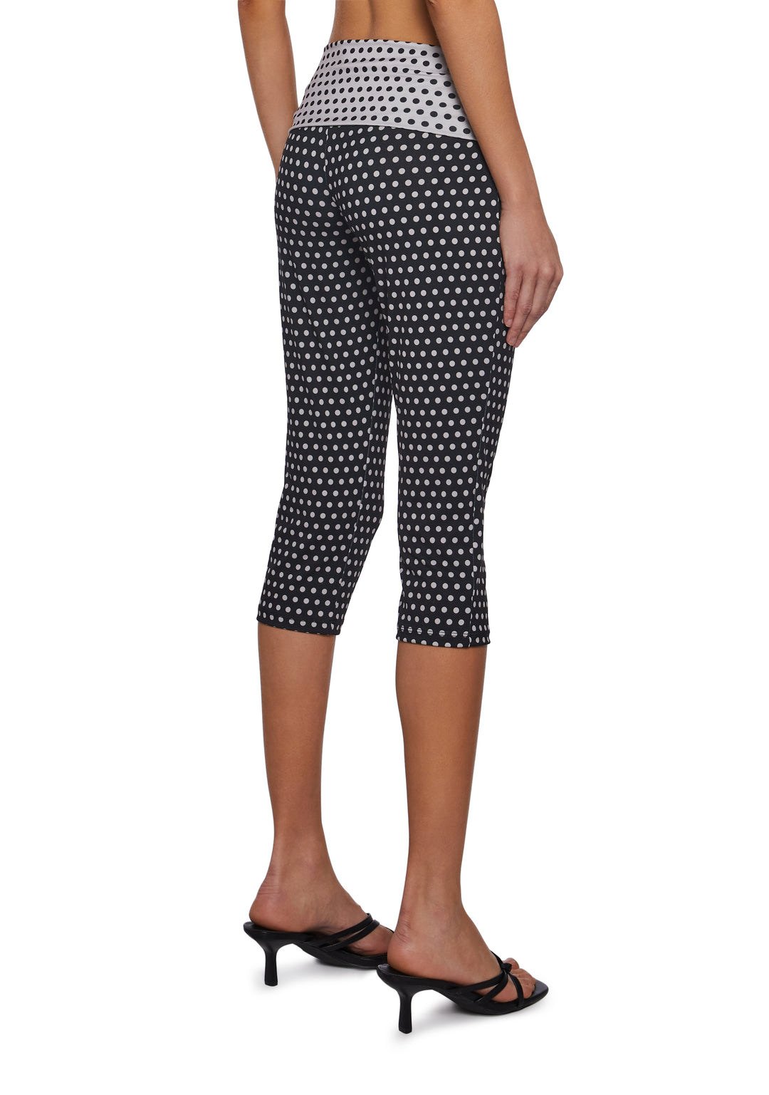 Womens Mixed Polka Dot Mid Rise Capri Pants Delias - Gray - Image 4