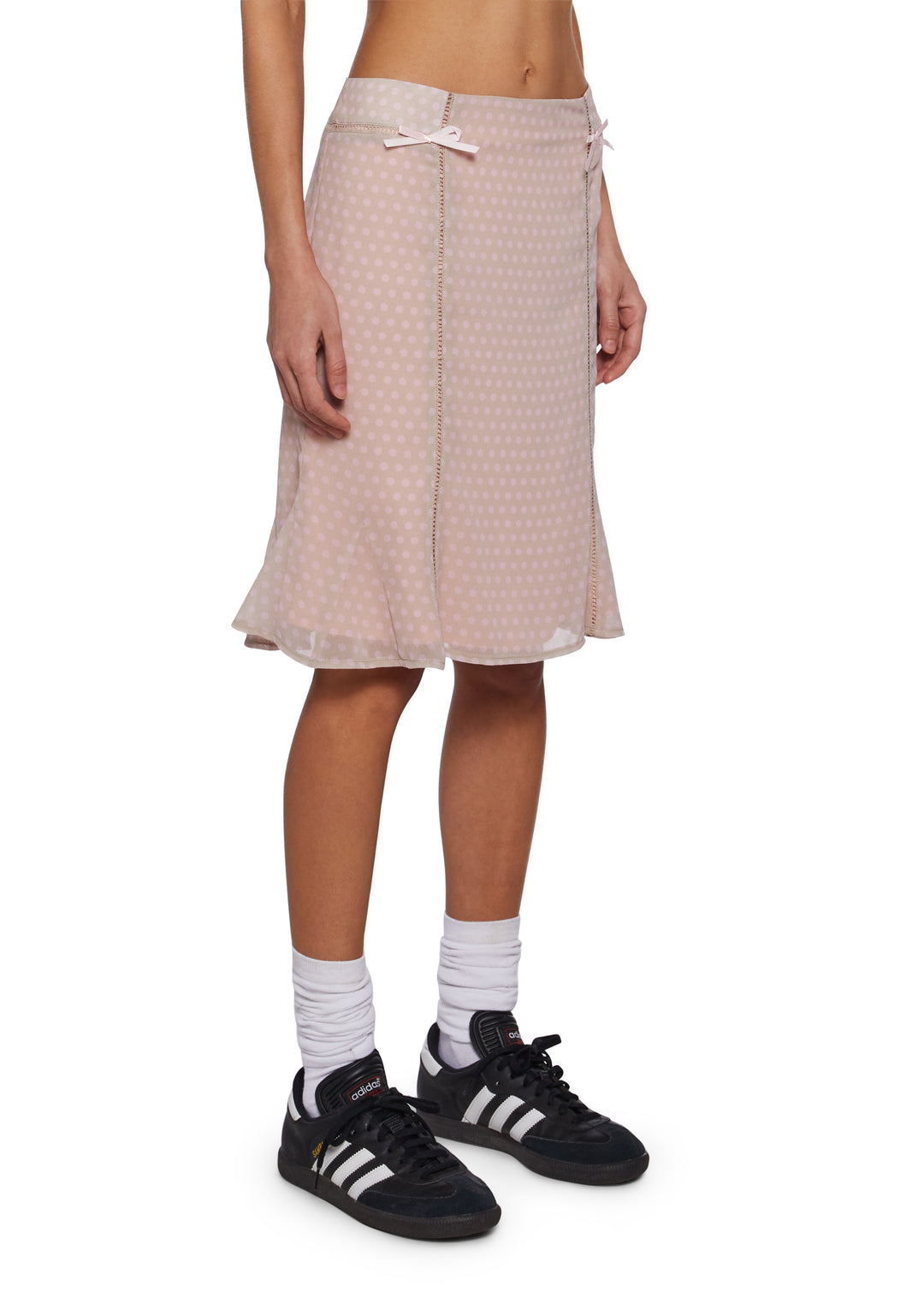 Womens Polka Dot Midi Spring Skirt Delias - Pink - Image 3