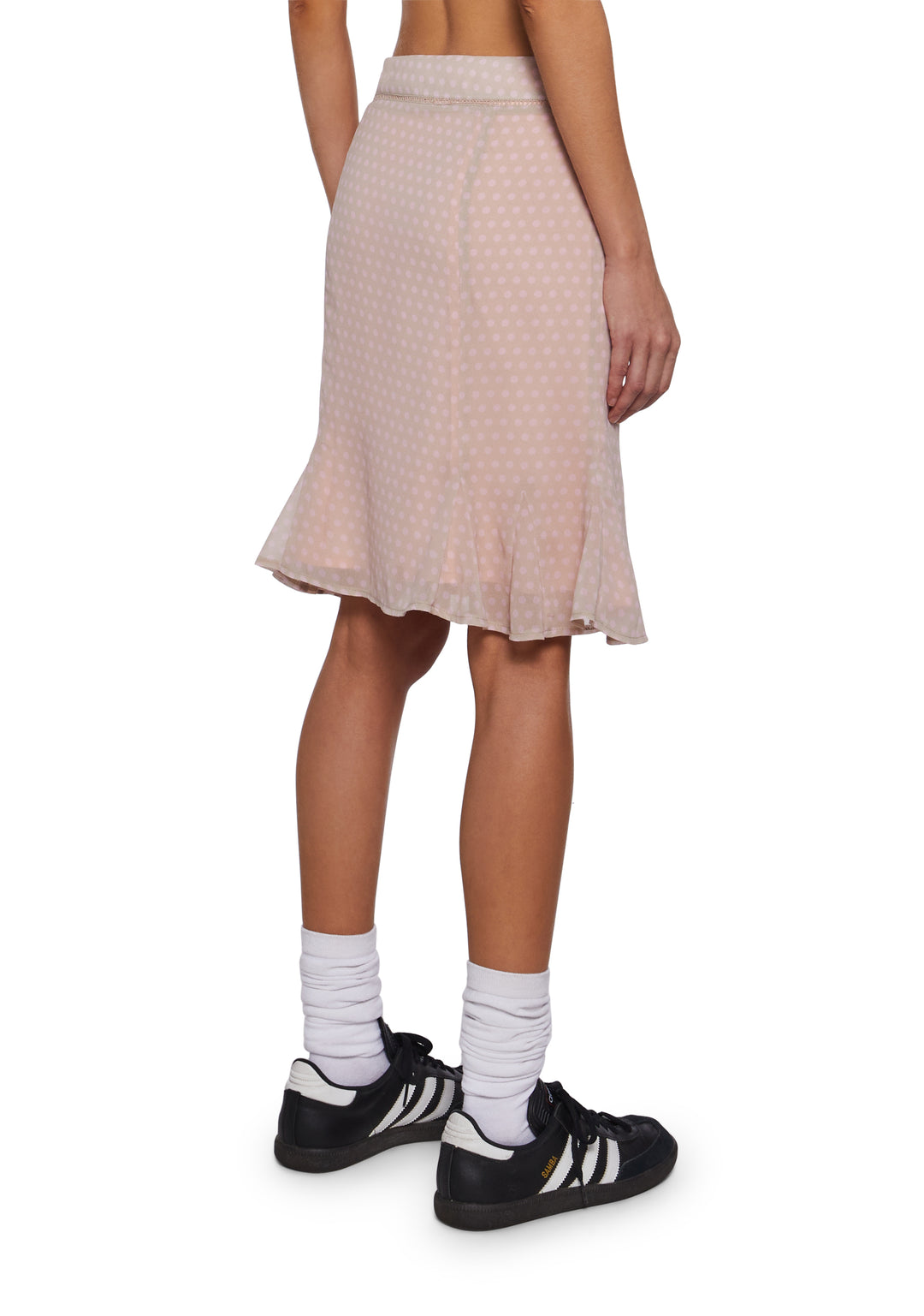 Womens Polka Dot Midi Spring Skirt Delias - Pink - Image 4
