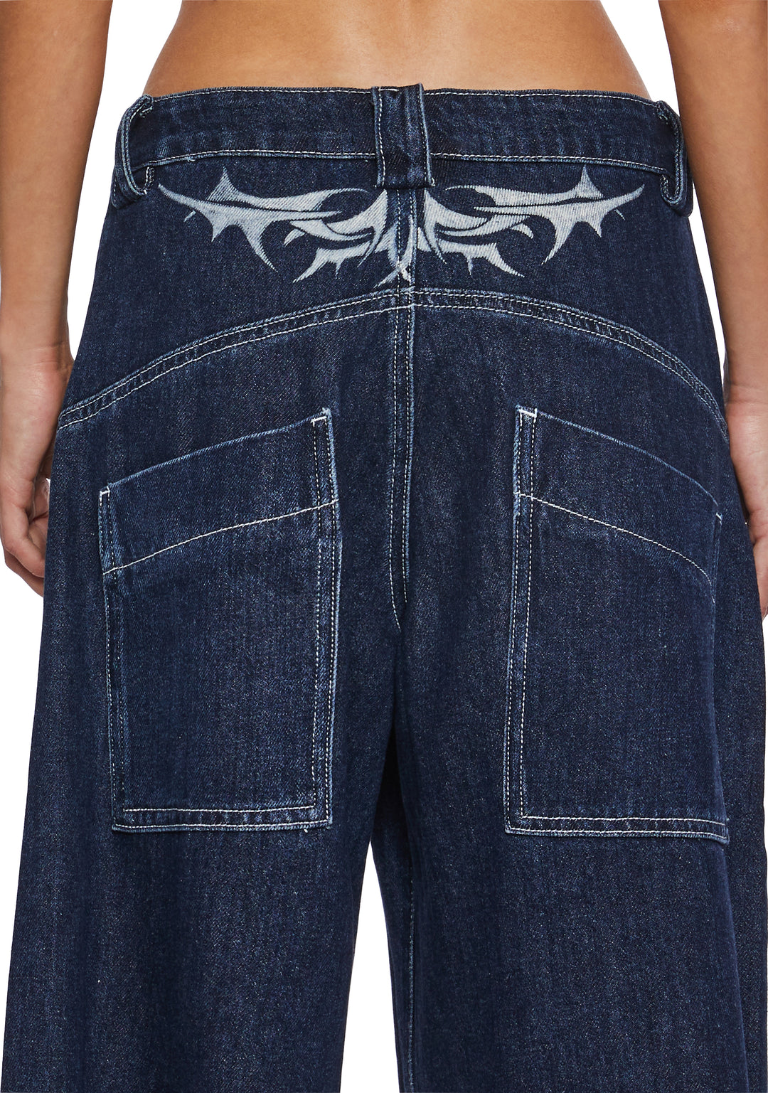 Womens Wide Leg Shorts With Distressed Hem And Graphics Current Mood - Black - Image 6