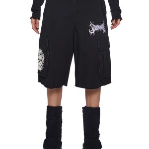 Patch Low Rise Goth Shorts Widow - Black