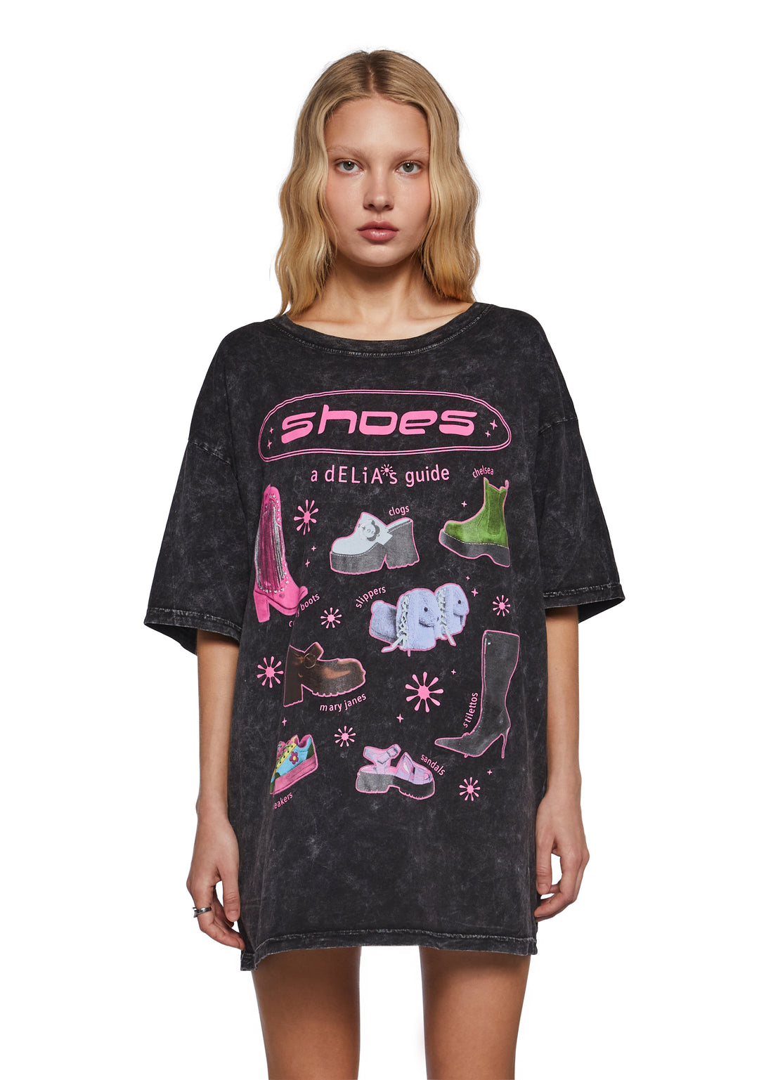 Womens Shoes Graphic Oversized Tee Delias - Multi