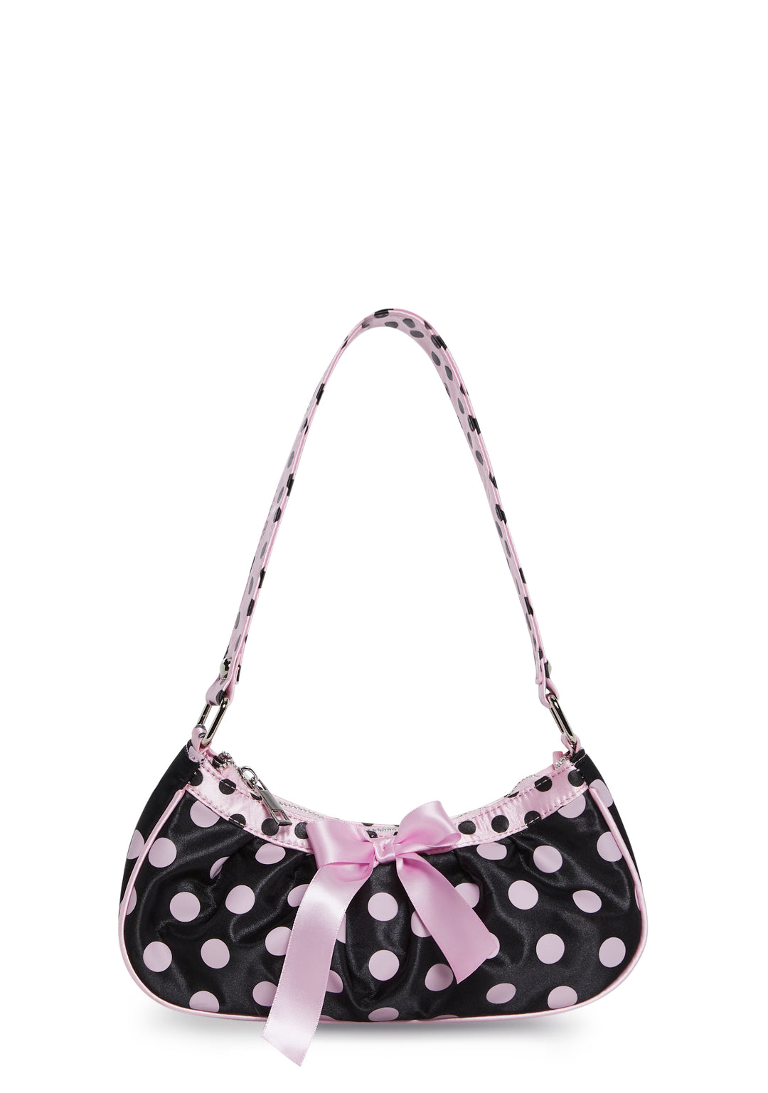 Polka Dot Shoulder Baguette Bag Girly Sugar Thrillz - Multi