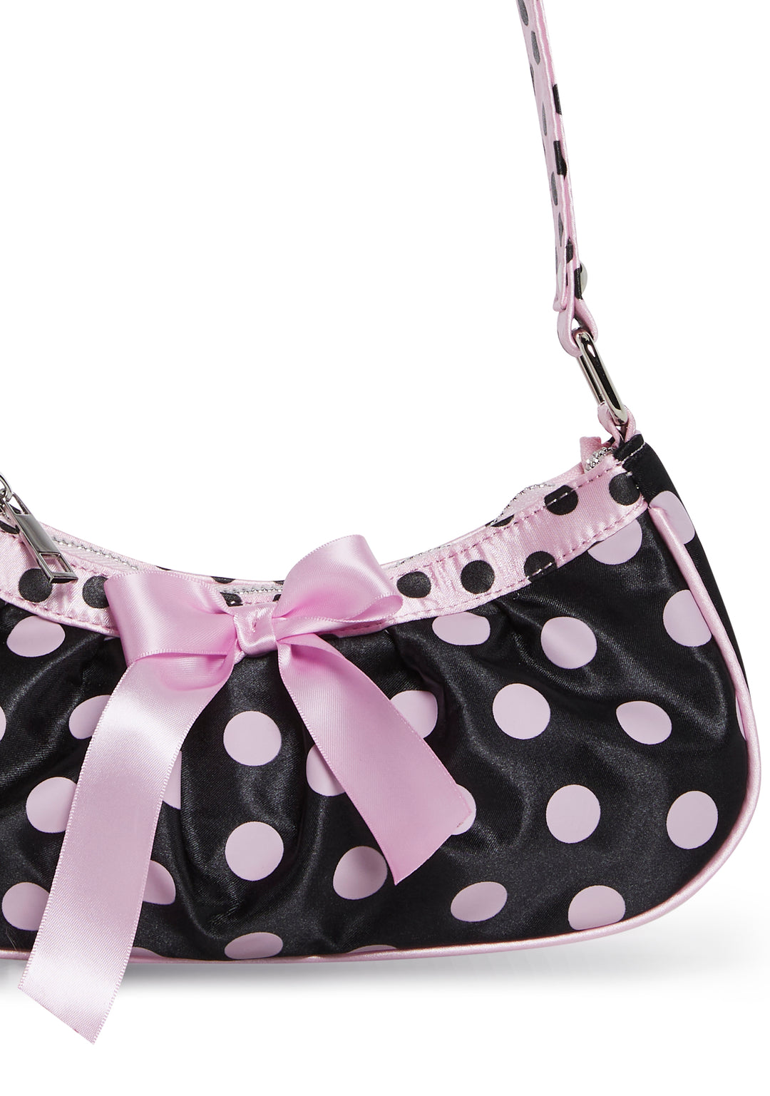 Polka Dot Shoulder Baguette Bag Girly Sugar Thrillz - Multi - Image 5