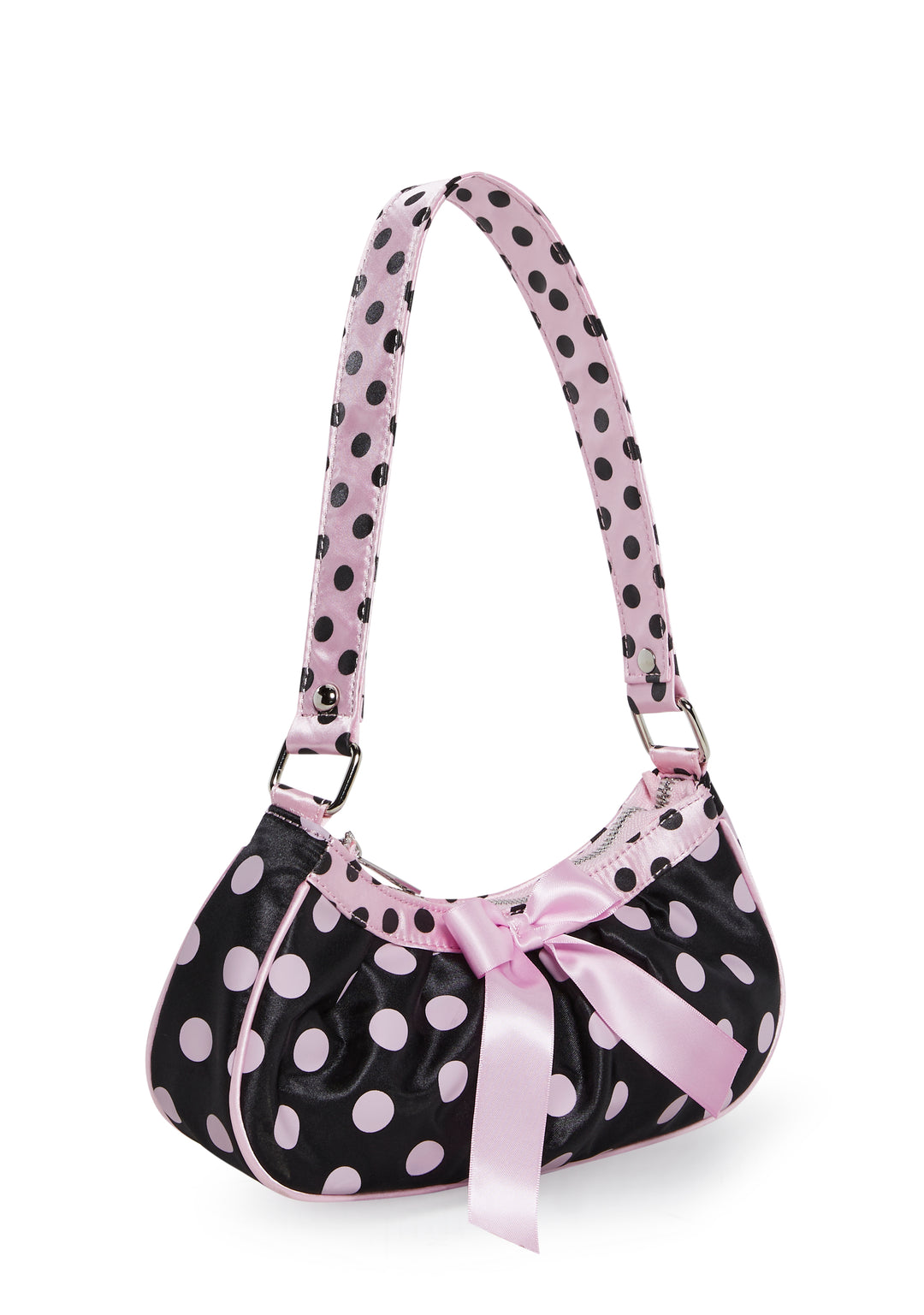 Polka Dot Shoulder Baguette Bag Girly Sugar Thrillz - Multi - Image 3