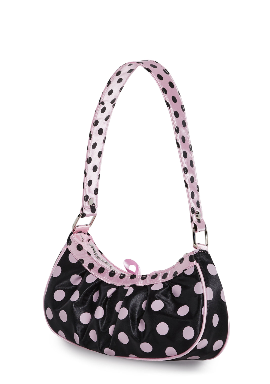 Polka Dot Shoulder Baguette Bag Girly Sugar Thrillz - Multi - Image 4