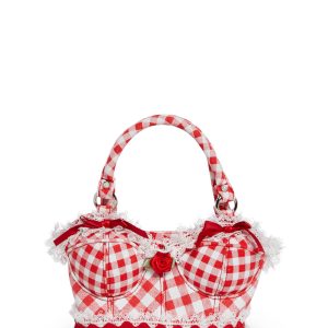 Bustier Gingham Handbag Cottagecore Sugar Thrillz - Red