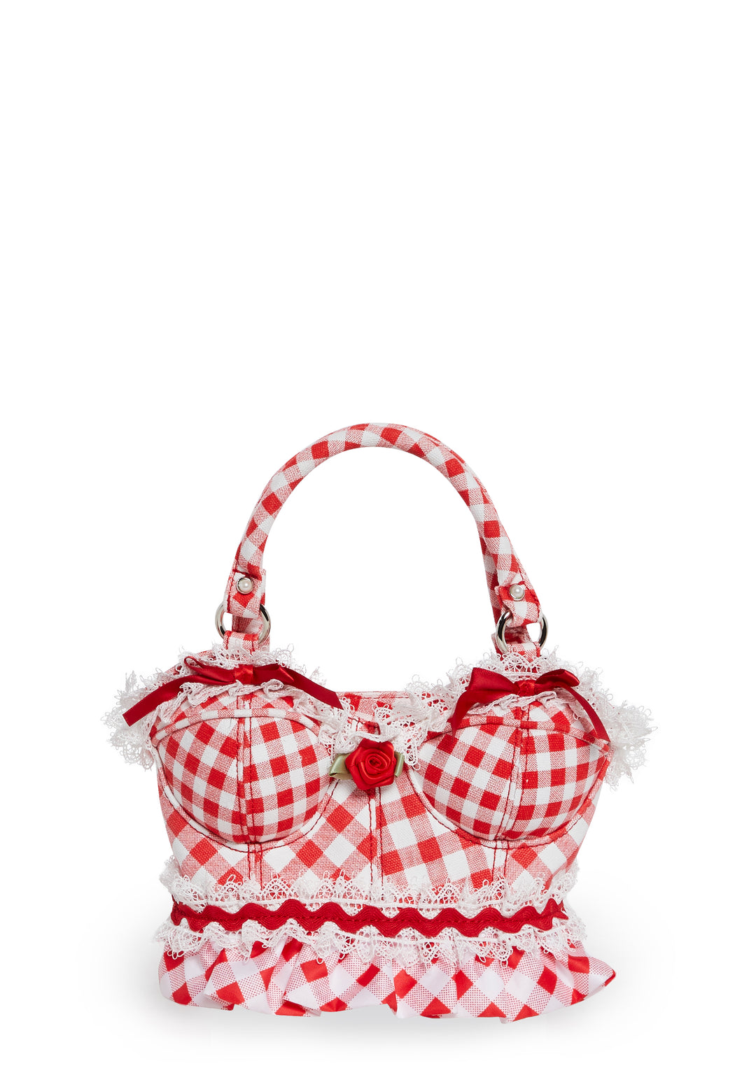 Bustier Gingham Handbag Cottagecore Sugar Thrillz - Red