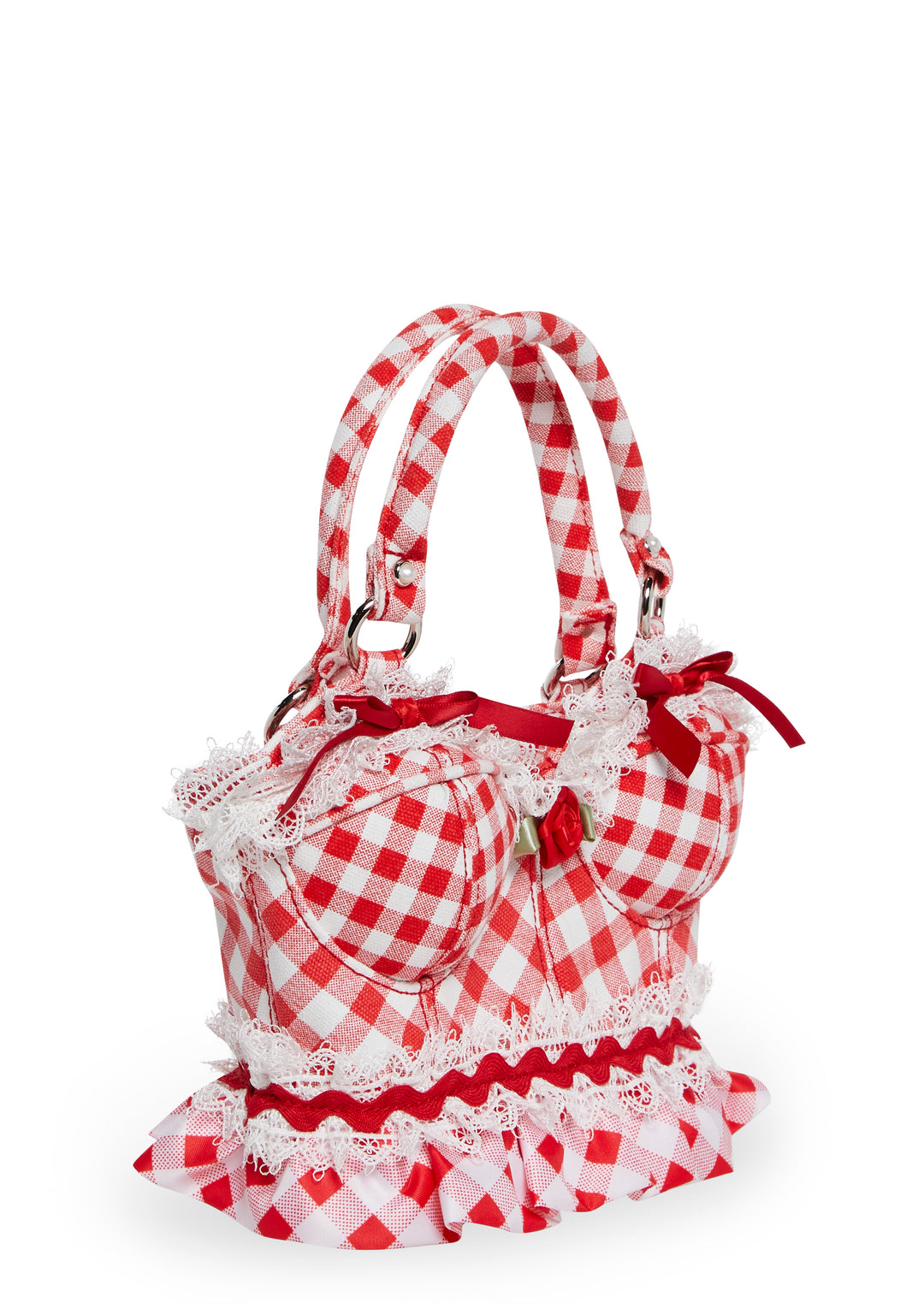 Bustier Gingham Handbag Cottagecore Sugar Thrillz - Red - Image 3