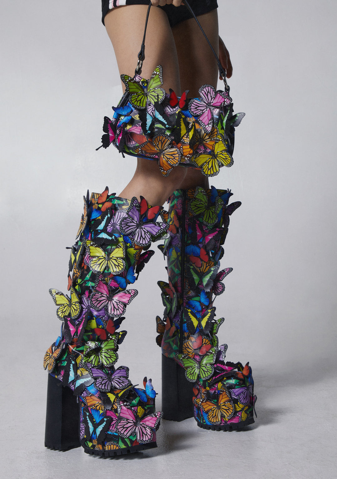 Butterfly Applique Shoulder Bag Club Exx - Multi - Image 6