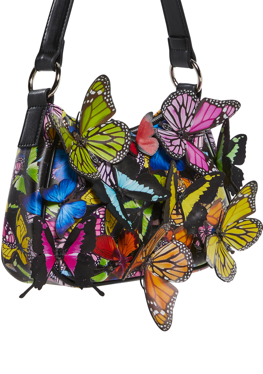 Butterfly Applique Shoulder Bag Club Exx - Multi - Image 5