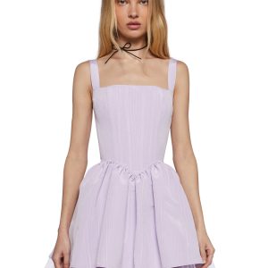 Womens Taffeta Corset Dress Sugar Thrillz - Purple
