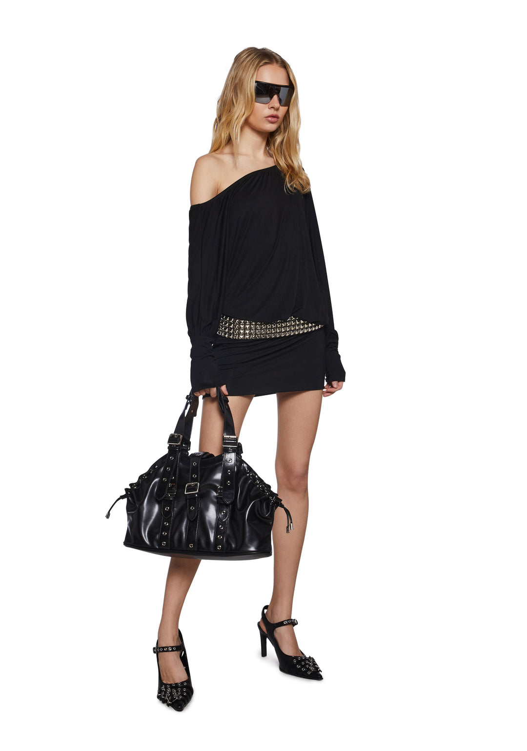 Vegan Leather Shoulder Buckle Bag Generation Kiss - Black - Image 2