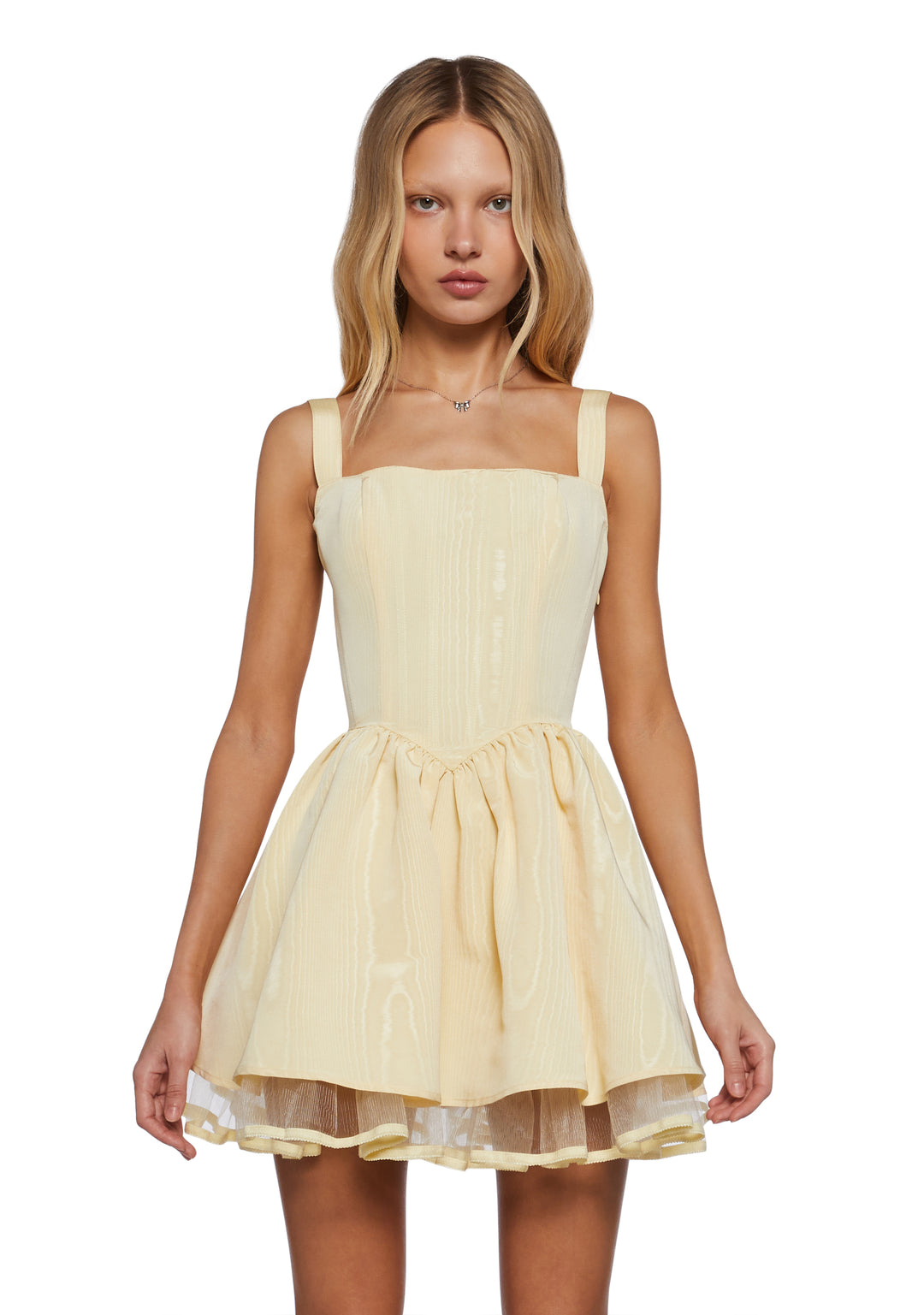 Womens Taffeta Corset Dress Sugar Thrillz - Yellow