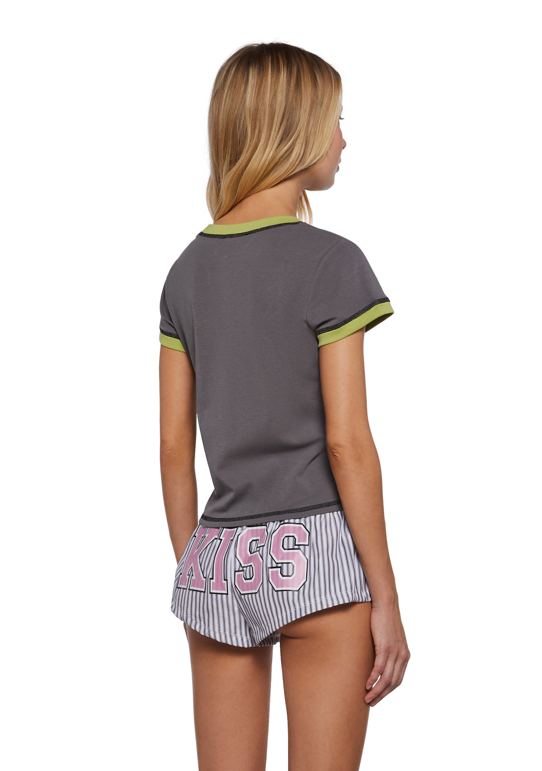 Womens Double Teddy Bear Graphics Baby Crop Tee Current Mood - Multi - Image 4