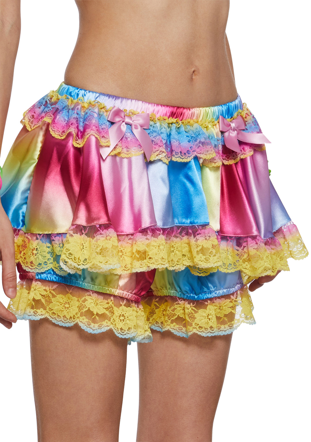Womens Clowncore Satin Ombre Lace Bloomer Skorts Club Exx - Multi - Image 5
