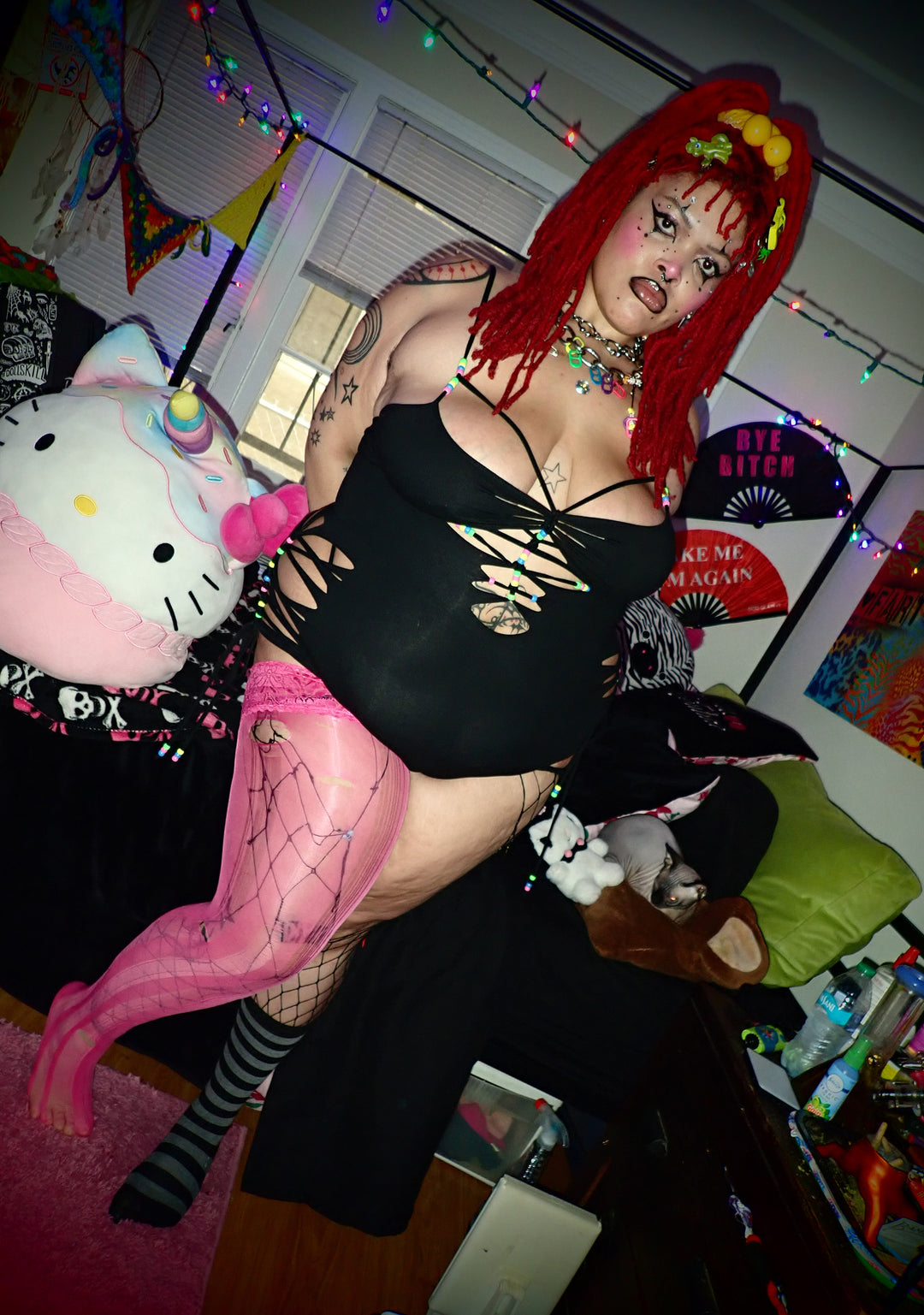 Womens Festival Shredded Romper With Pony Beads Club Exx - Multi - Image 6