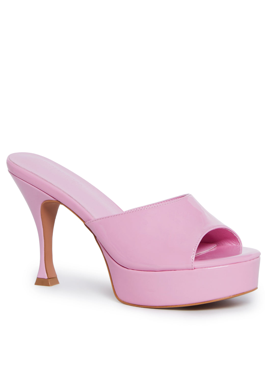 Vinyl Peep Toe Platform Heels Current Mood - Pink - Image 2