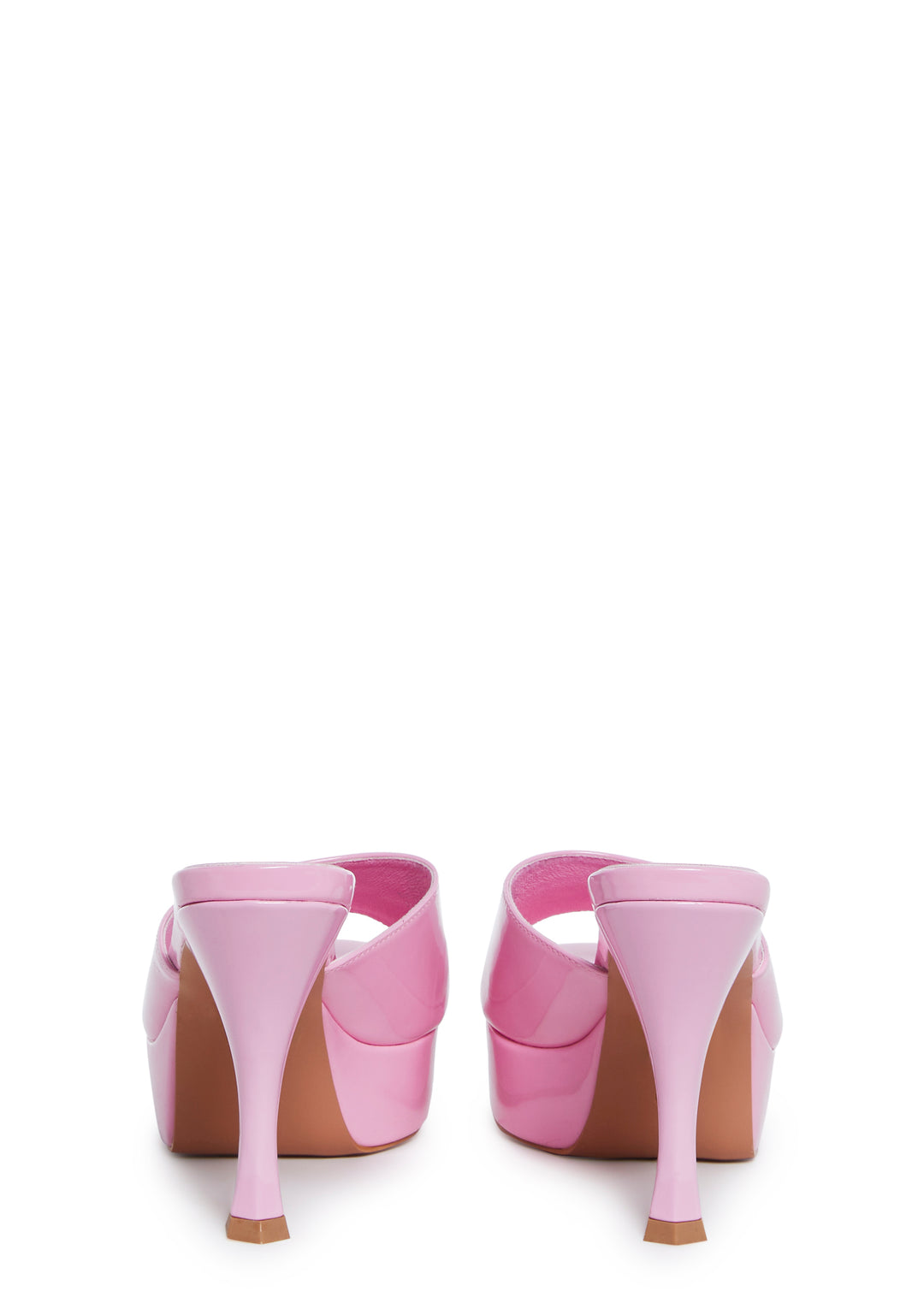 Vinyl Peep Toe Platform Heels Current Mood - Pink - Image 4