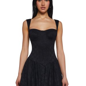 Womens Sexy Valentines Day Lace Mini Dress Sugar Thrillz - Black