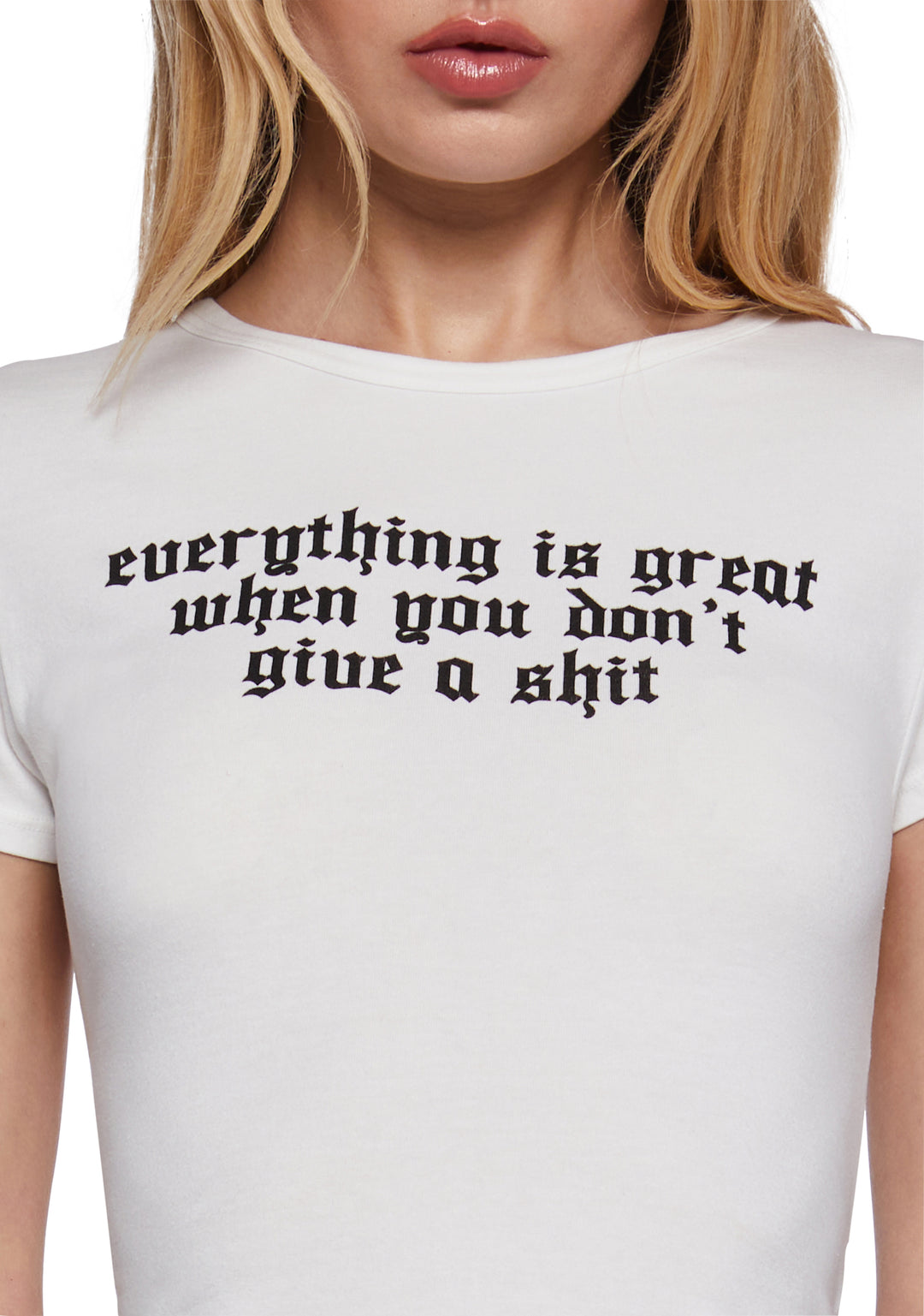 Everything Is Great Baby Tee Darker Wavs - White - Image 5