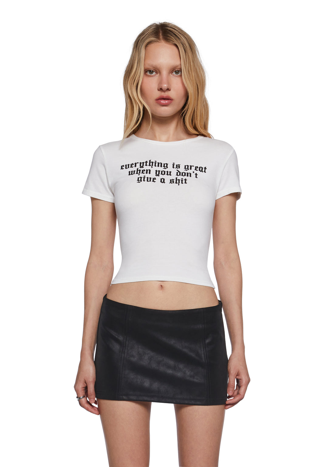 Everything Is Great Baby Tee Darker Wavs - White