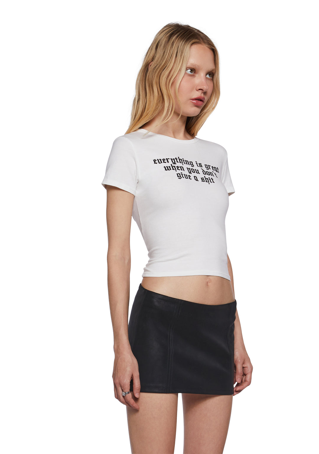 Everything Is Great Baby Tee Darker Wavs - White - Image 3