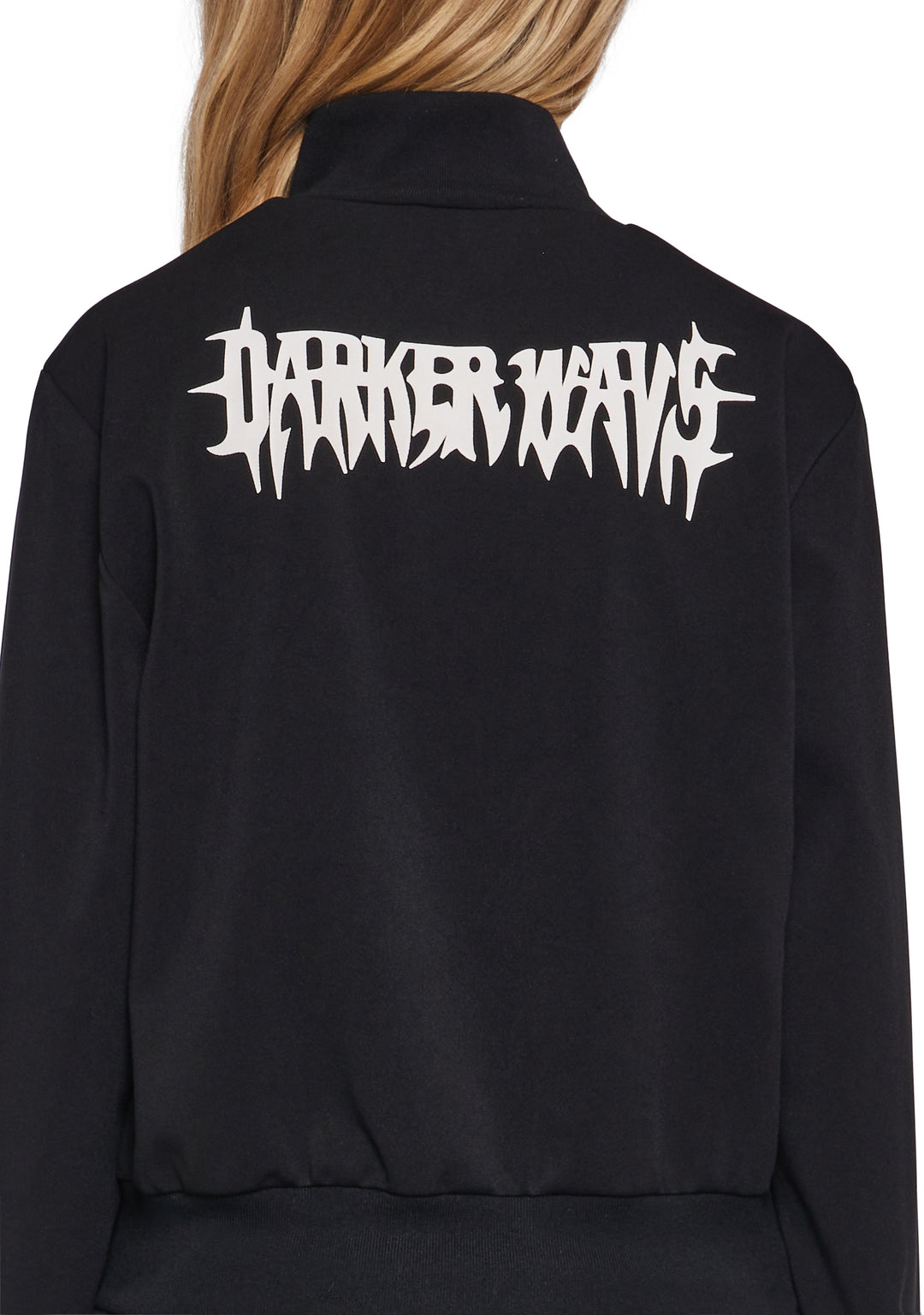 Womens Track Jacket With Logo Charm Zipper Darker Wavs - Black - Image 6