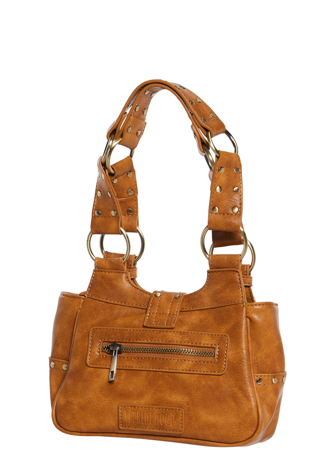 Vegan Leather Studded Mini Shoulder Bag Current Mood - Brown - Image 4