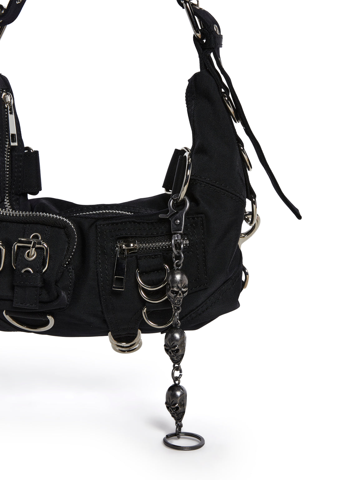 Skull Keychain Goth Punk - Black