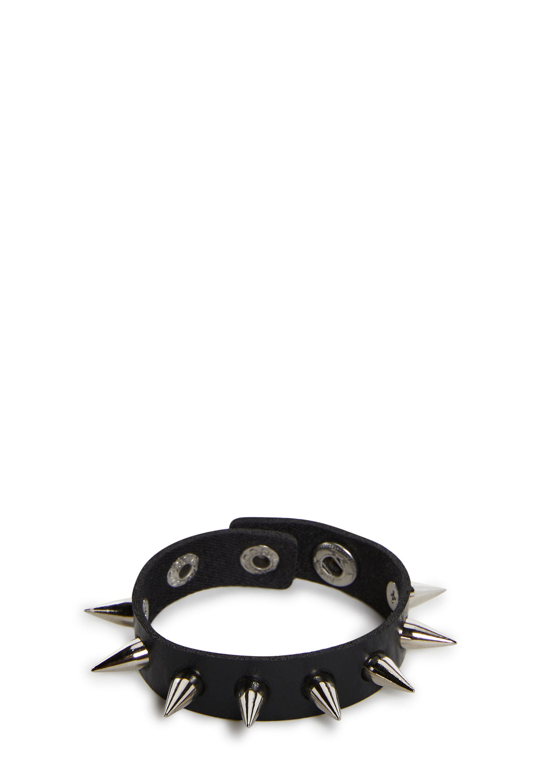 Vegan Leather Spiked Studs Cuff Set - Black - Image 7