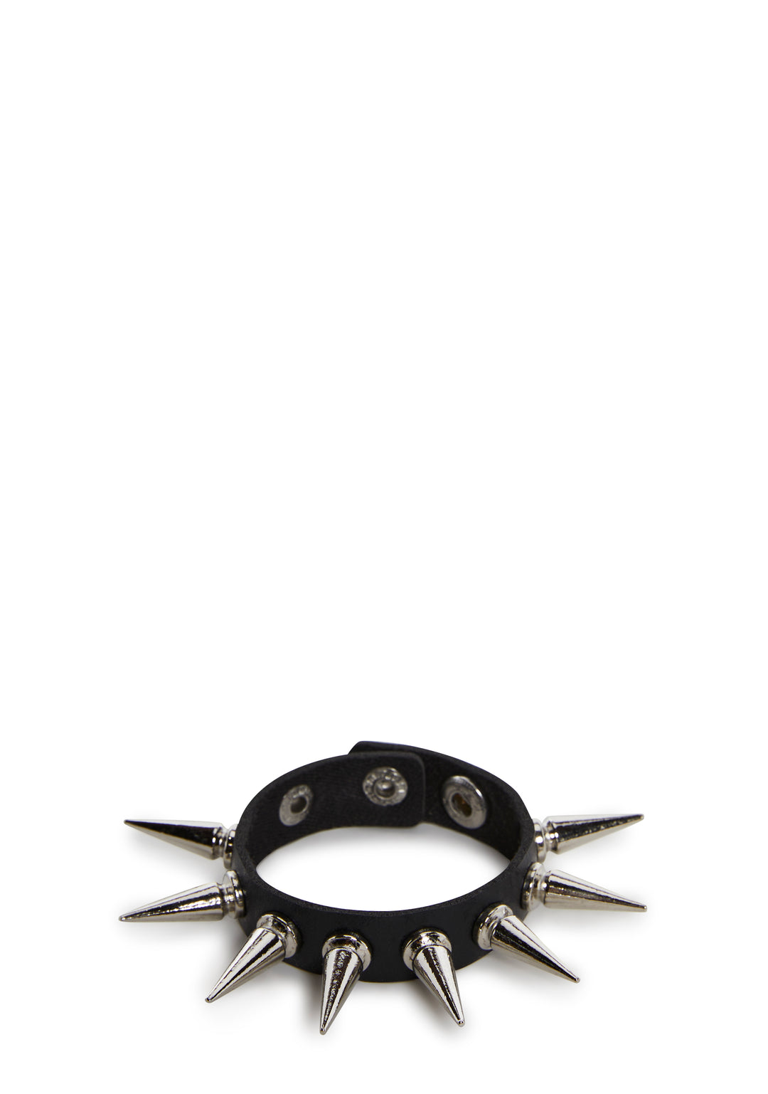 Vegan Leather Spiked Studs Cuff Set - Black - Image 5