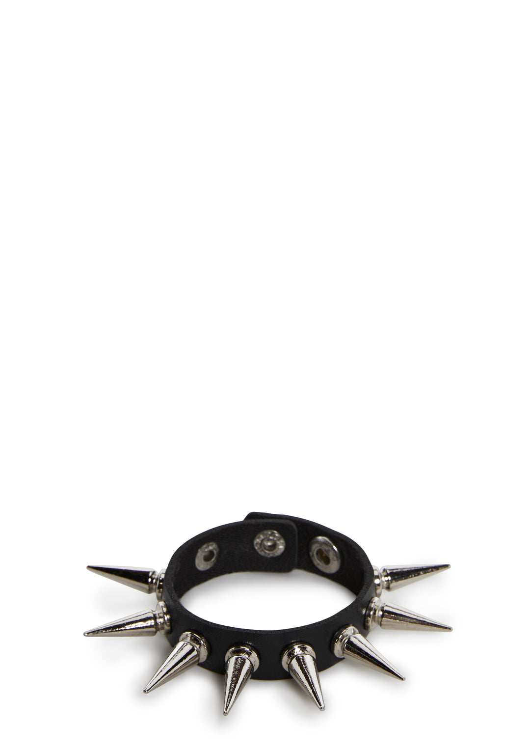 Vegan Leather Spiked Studs Cuff Set - Black - Image 6