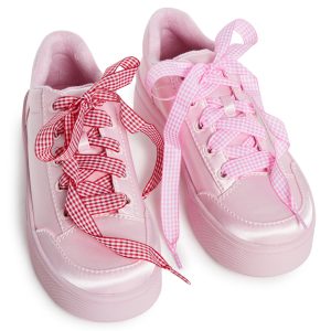 Gingham Organza Shoe Lace Set - Multi