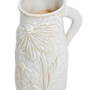 Home Floral Ceramic Vase - Off White