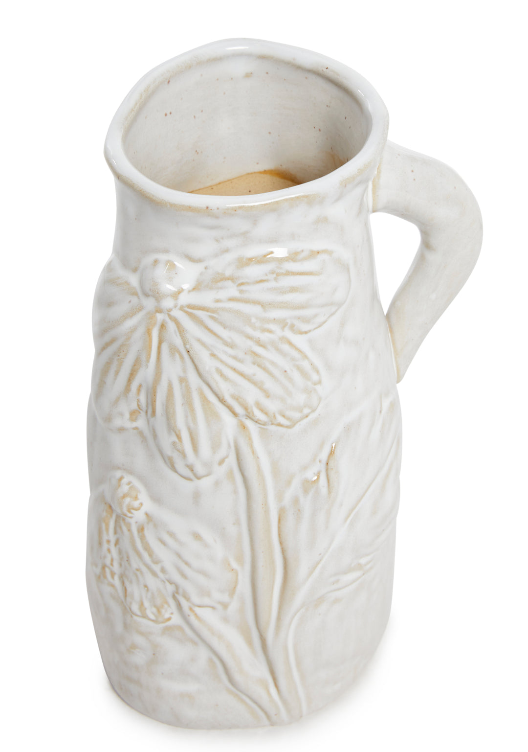 Home Floral Ceramic Vase - Off White