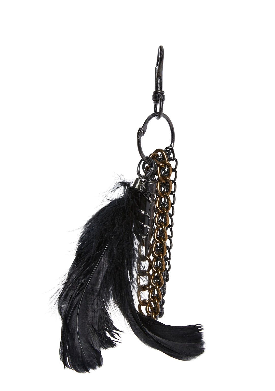 Feather Chainlink Gemstone Keychain - Multi - Image 3