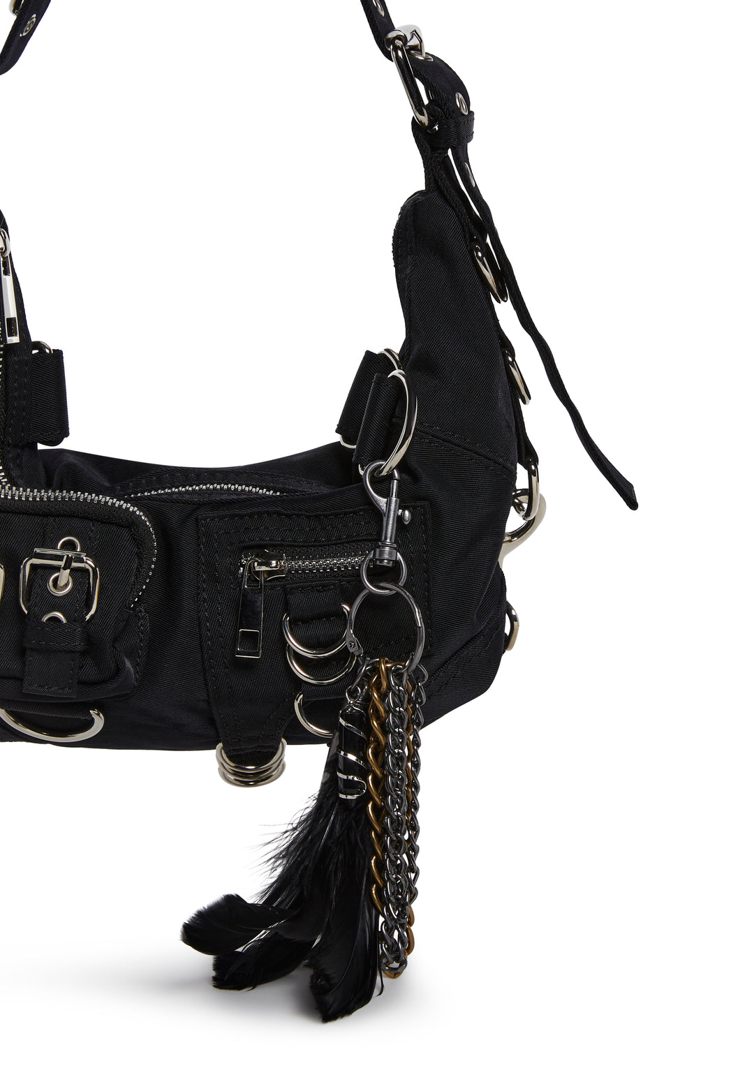 Feather Chainlink Gemstone Keychain - Multi