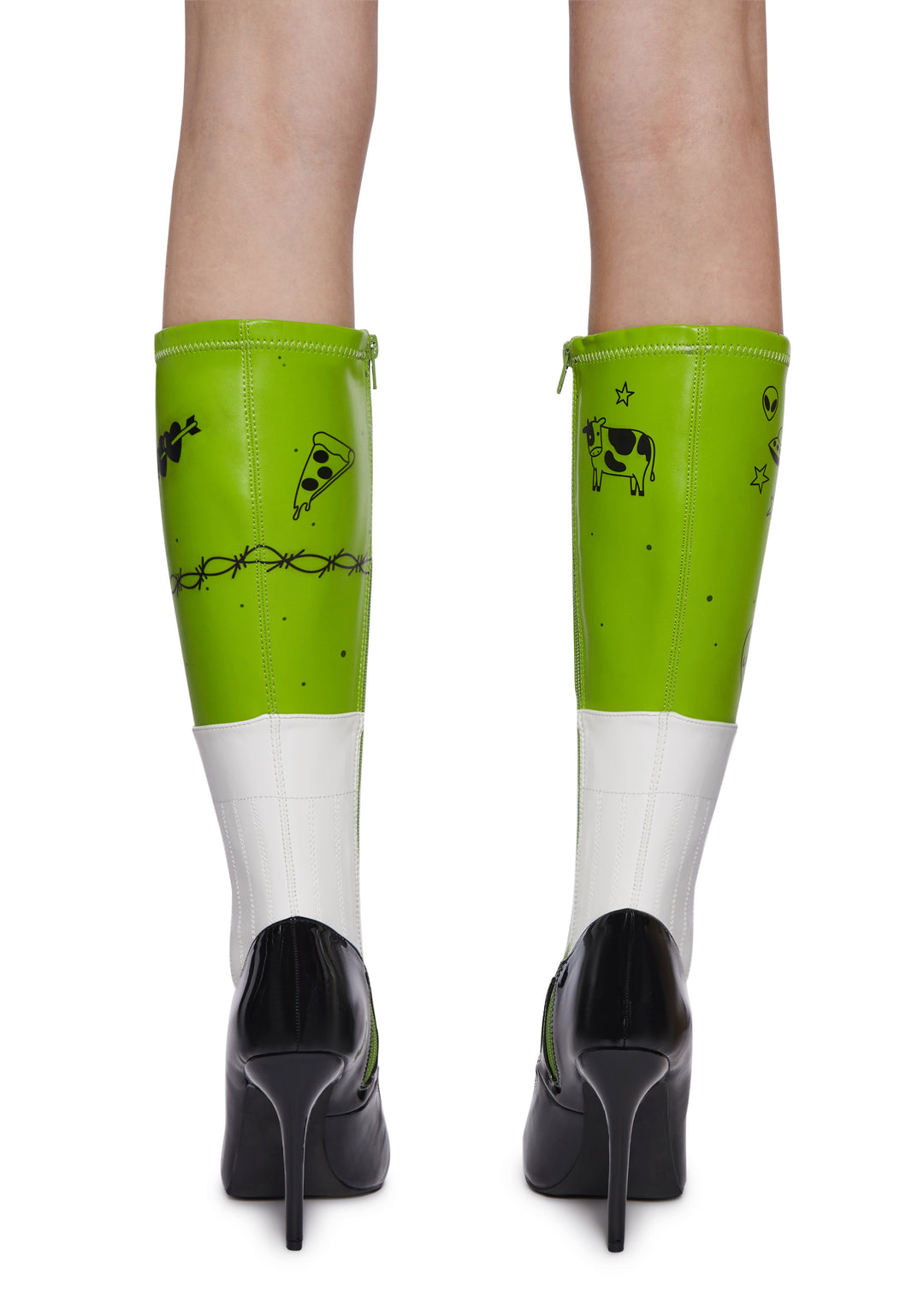 Alien Leg Boot With Graphics Club Exx - Green - Image 4