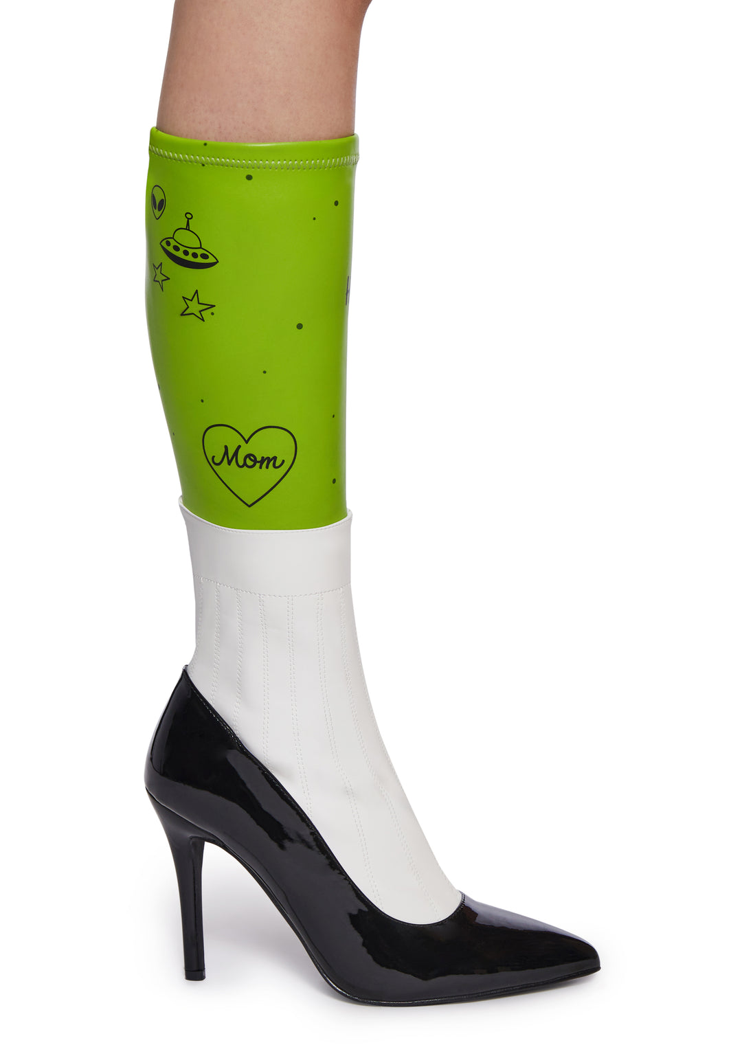 Alien Leg Boot With Graphics Club Exx - Green - Image 5