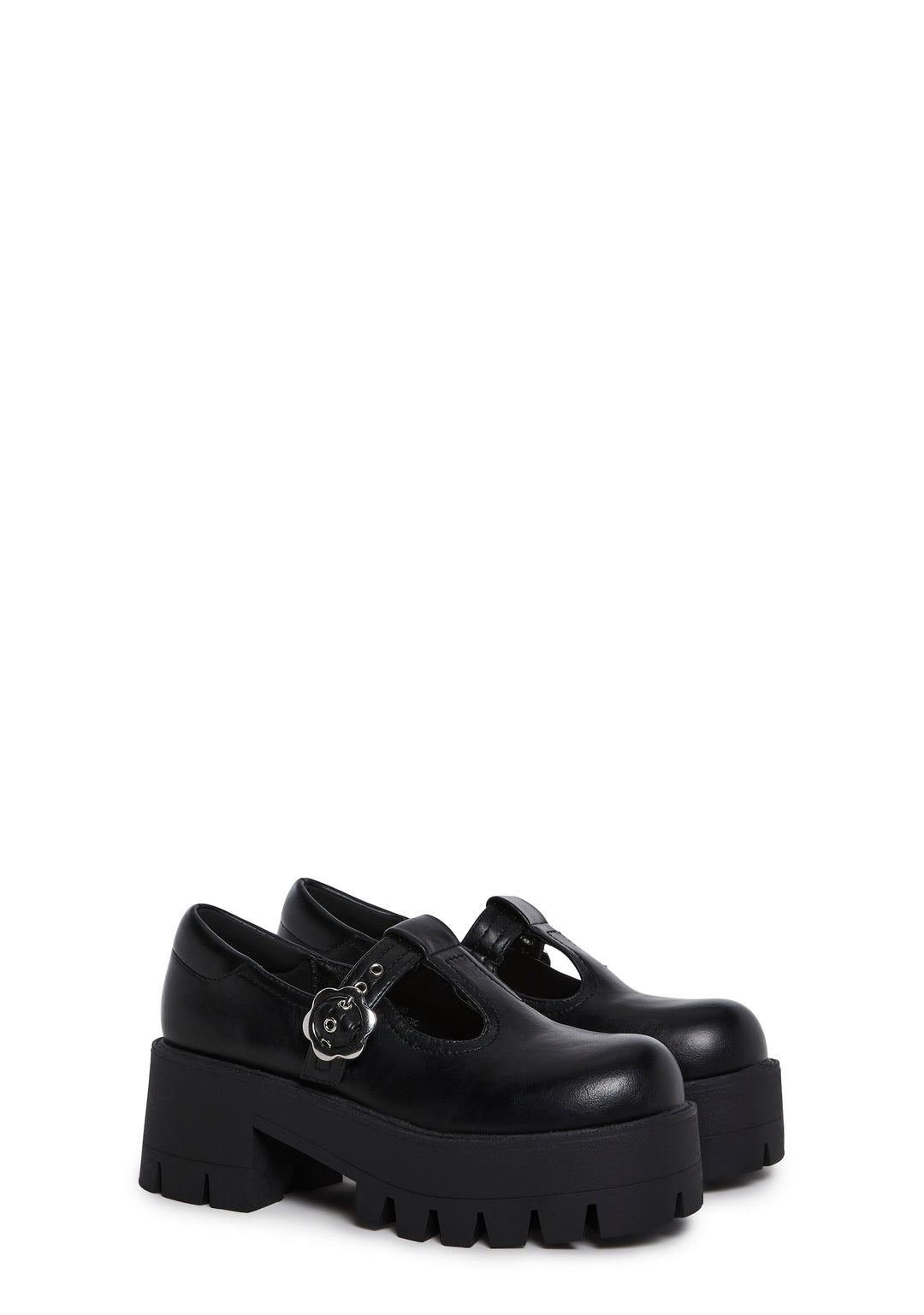 Platform Mary Janes With Daisy Buckle Closures Current Mood - Black - Image 3