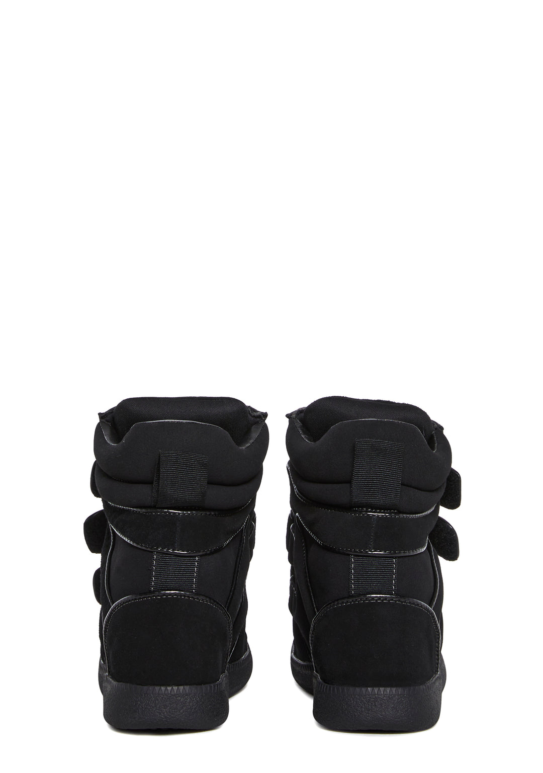 Faux Suede Velcro Wedge Sneakers Ambien Darker Wavs - Black - Image 4