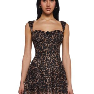 Womens Sexy Valentines Day Leopard Mini Dress Sugar Thrillz - Multi